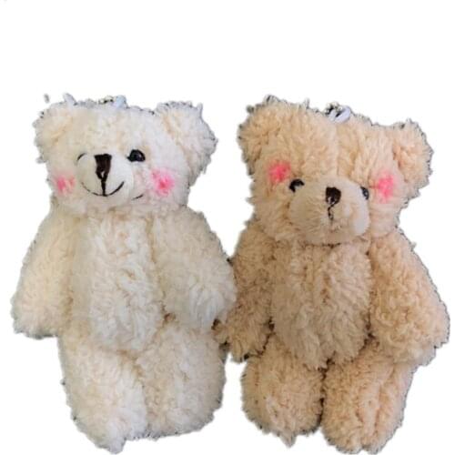 Mini Joint Bear Stuffed Plush Toys 4.5in Cute Tedy Bears Pendant Dolls Gifts Party Bag Filler