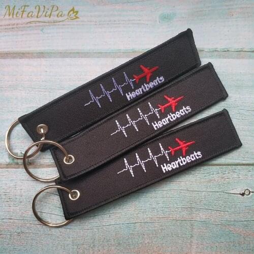 MiFaViPa 3 PC Heartbeat Airplane Keychain Fashion Trinket Flight Crew Pilot Gift Aviation Aircraft Key Chain Plane Sleutelhanger