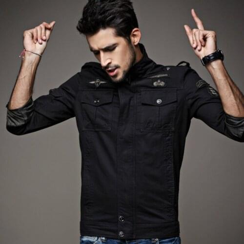 Fashionable Mens Cargo Jackets Windproof Bomber Tide Zipper Coat Military Style Winter Warm Cotton Army Jacket Oversized M-6XL