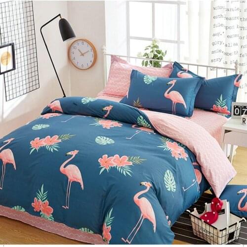 Floral Plant Pastoral Bird Printing Bedding Sets Cartoon Creative Bed Sheets Cotton Bedding Pillowcase Duvet Cover Sets