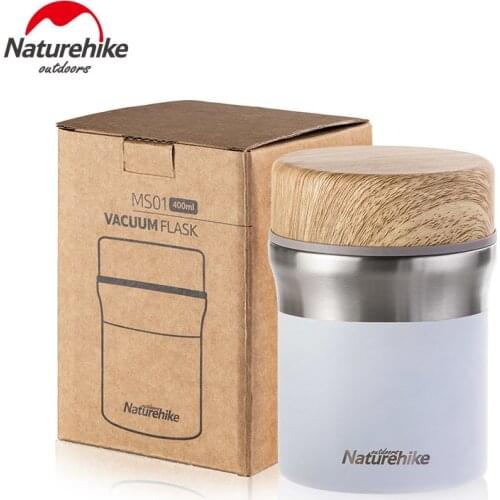Naturehike 300ml 400ml 600ml Outdoor Camping Tableware Water Cup Thermos Bottle Portable Lunch Box Picnic Tableware With Spoon