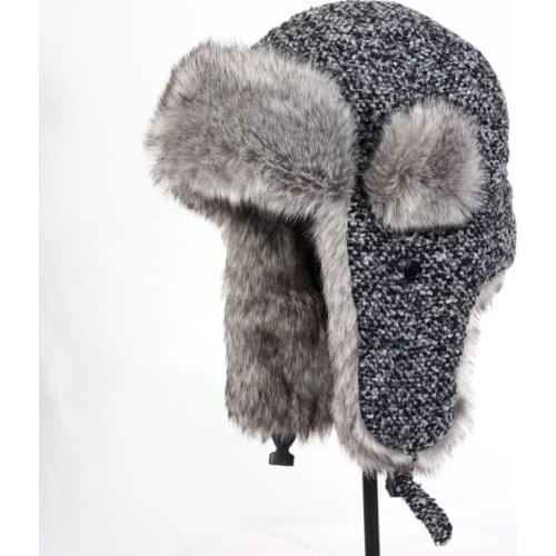 2014 autumn and winter men womens knitted fur lei feng cap winter skiing windproof warm hat cotton faux fur motorcycle cap