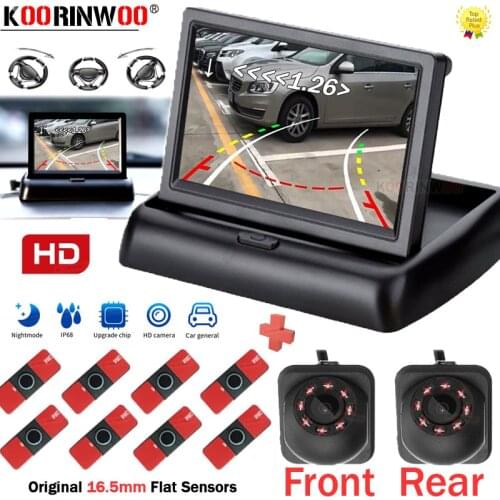 Koorinwoo Dual HD 13MM Flat Sensors For Parking Intelligent Dynamic Parktronic 8 Car Rearview camera Front Wide Angle Car sensor