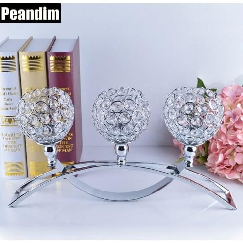PEANDIM Religious Activities Decorations 3-Candles Centerpieces Crystals Votive Candle Holders