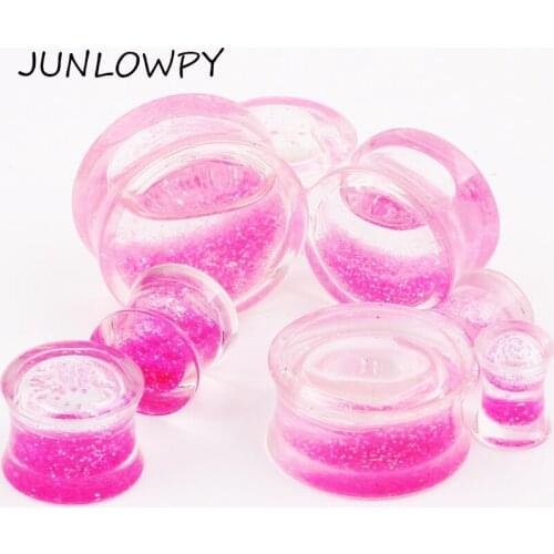 Clear Pink design acrylic ear tunnel plugs ear gauges piercing jewelry pircing wholesales 60pcs 6-16m
