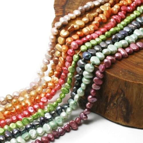 35.5cm/lot 6-10mm Multicolor Natural Fresh Water Shell Simulated Pearl Beads For Jewelry Making DIY Bracelat Necklace