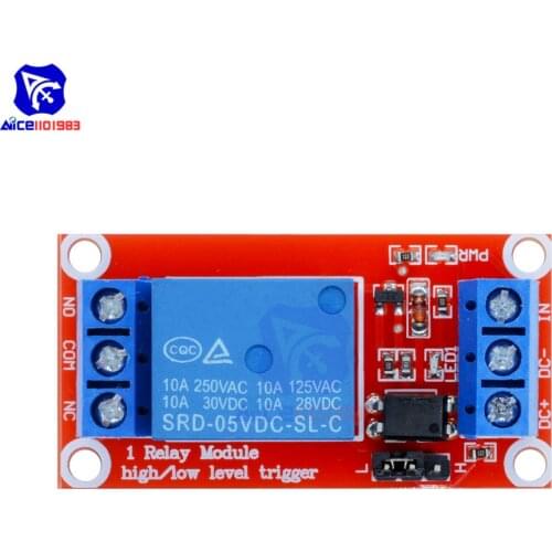 Diymore 1 Channel 5V / 9V / 12V / 24V Relay Module with Optocoupler High and Low Level Trigger Power Supply Module for Arduino