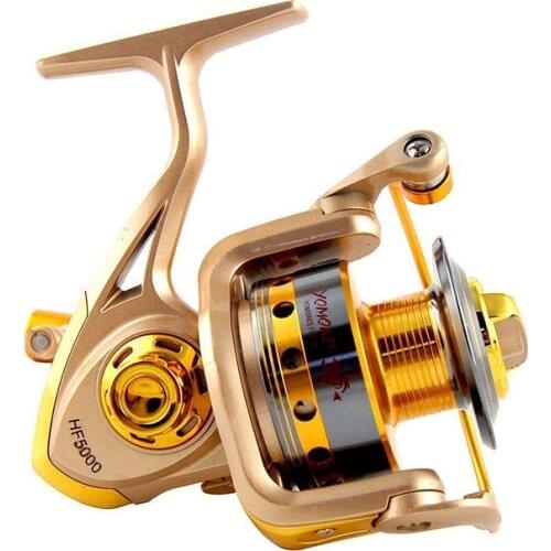 10BB Ball Bearings 5.5:1 Gear Ratio Golden Aluminum Saltwater Fishing Spinning Reel HF3000-7000 Fishing Reels