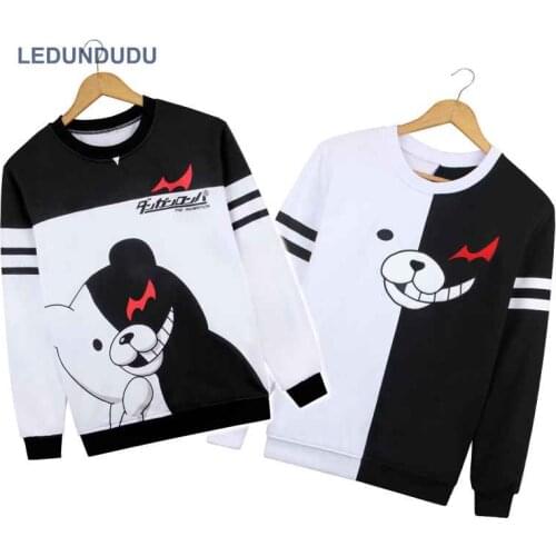 Danganronpa Monokuma Hoodie Bear Spring Autumn Fashion Sweatshirts Anime Cosplay Pullover Coat Costumes