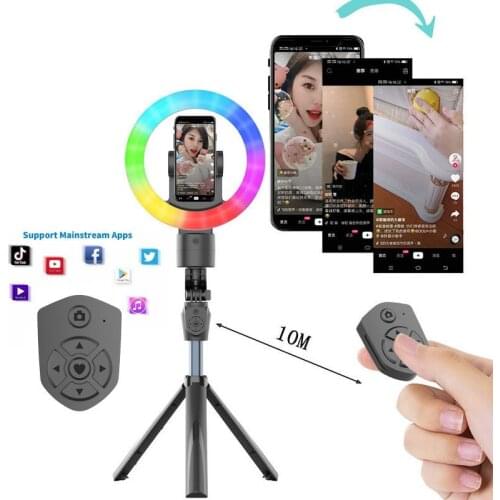 AI Intelligent PTZ Follow RGB Fill Light Selfie Stick for iphone Huawei Xiaomi Samung Mobile Phone Live Broadcast Selfie Stick