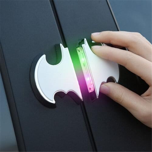 Bat shape Universal Car LED Opening Door Safety Warning Anti-collision Lights Flash Light Red Kit Wireless Alarm Lamp Signal Lig