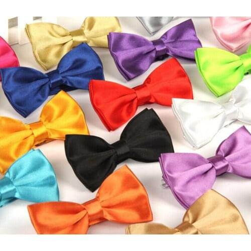 In stock Polyester Fashion Casual shinny solid color men bow tie Classic Mans Business Wedding bowknot /mens different tie