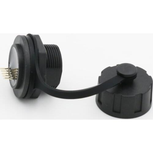 USB 2.0 IP68 Waterproof Connector,Industrial M20 USB Type A Female to 5Pin Male Socket Plug Panel Mount with Waterproof/Dust Cap