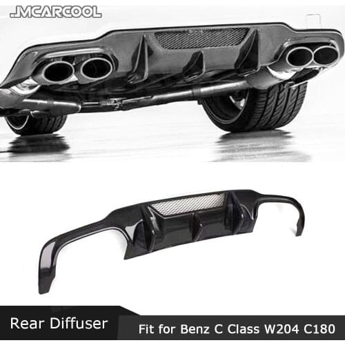 Carbon Fiber Rear Bumper Lip Diffuser Spoiler for Mercedes Benz C Class W204 C180 C200 C260 C300 C63 AMG 2012 2013 2014