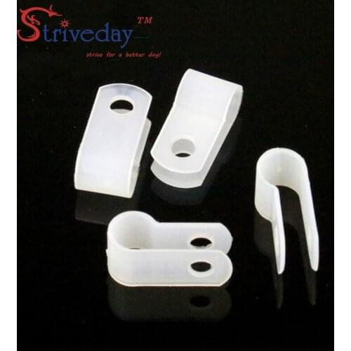 1000pcs/lot White Type R Line deduction Wiring Accessories Type R Line Card Clamps 6.4mm Cable retention Clips