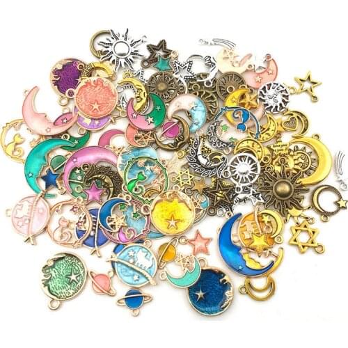 279pcs/pack Multistyle Diy Charms for Necklace Bracelet Star Moon Sun Jewelry Making Components Wholesale Price