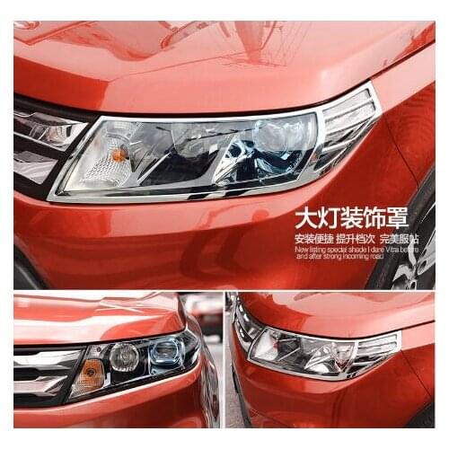 Higher star ABS chromes 2pcs car headlamp decoration trim cover+4pcs taillight decoration trim cover for Suzuki Vitara 2016-2018