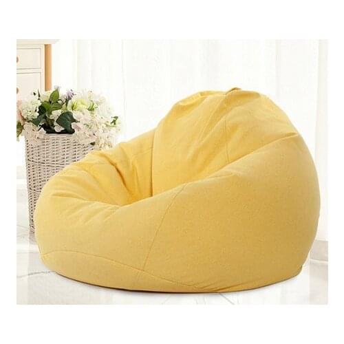 Sofa-Cover Large Small Lazy Bean Bag Sofa Chairs Cover Without Filler Linen Cloth Lounger Seat Bean Bag Pouf Puff Couch