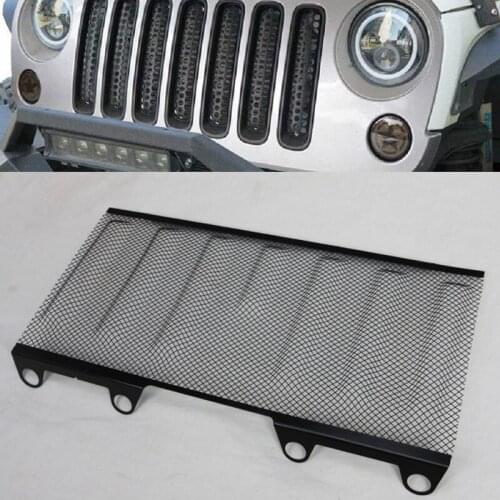 Black Auto Accessories 3D insect proof net Mesh Grille Steel For Jeep Wrangler JK JKU Car Parts