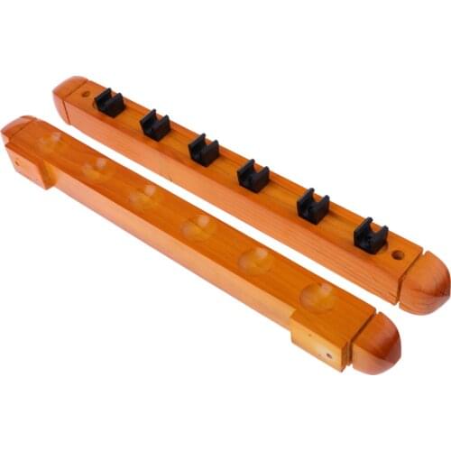 Wooden Snooker/ Pool Cue Rack Wall Mounted Hanging 6 Cue Sticks Holder Stand