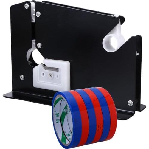 Metal Bag Neck Sealer Tape Dispenser With 6 Roll Tape 12mm for Shop Supermarket
