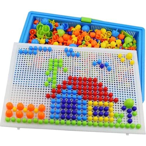 DIY Toys Puzzle Creative Mosaic Mushroom Nail Kit Button Art Kids Toys