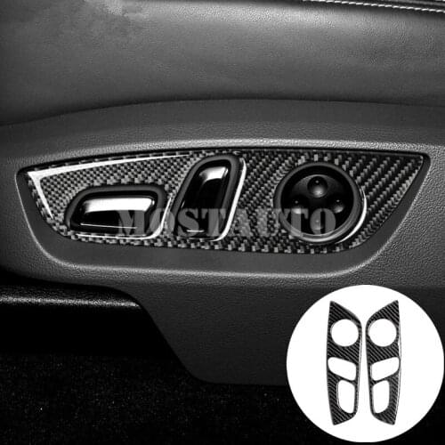 For Audi Q7 Carbon Fiber Car Seat Adjustment Button Frame Trim Cover 2008-2015 2pcs Car Accessories Interior Car Decor Car Trim