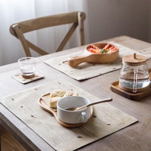 Japan Style zakka double-layers water drop linen tableware cup mats pads dining placemtas decorative doilies square rectangle
