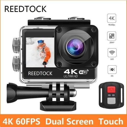 Action Camera 4K 60FPS 20MP 2.0 Touch LCD EIS Dual Screen Remote Control WiFi Waterproof Helmet Go Sports S9 Pro Video Recorder