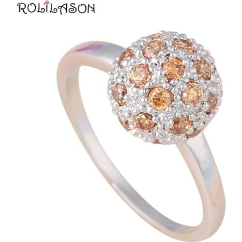 Hot Sell! Fashion Jewelry Gorgeous ! Dense Zirconia silver color Champagne Morganite Rings USA sz 6.5# 7# 7.5# 8# MR035