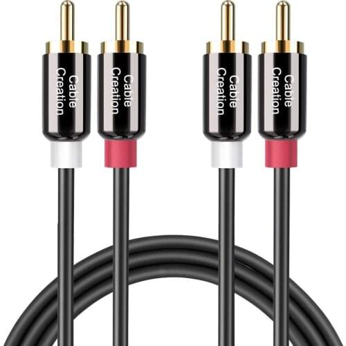 RCA Cable,2RCA Male to 2RCA Stereo Audio Cable Gold-Plated Compatible with Speaker,Turntable,Receiver Subwoofer,Double Shielded