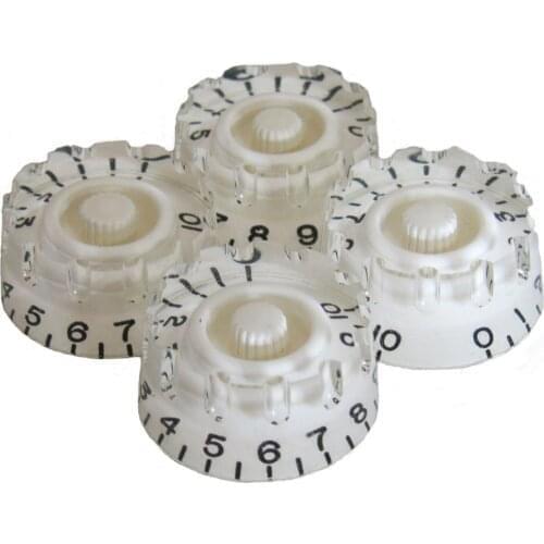 KAISH 4x White LP Guitar Knurled Control Knobs Speed Metric Knob Fits LP