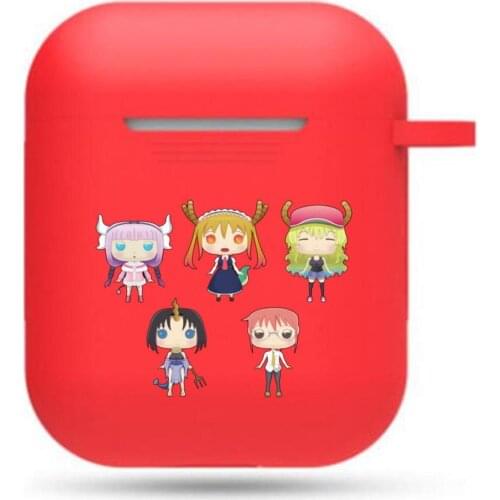 Miss Kobayashis Dragon Maid Earphone case Headphone Protective Case Unisex Red Airpods Bluetooth Earphone case Headset Cover