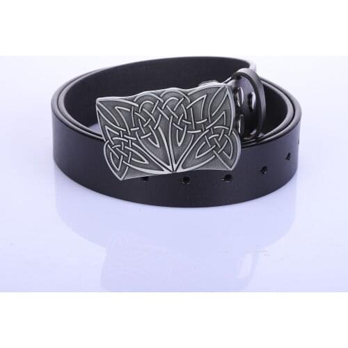 Western cowboy dermal belts retro decorative pattern men and women novelty jeans leather belt one-click