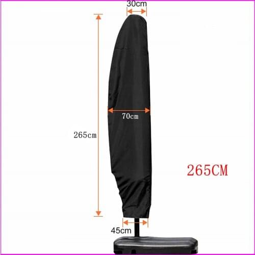 Patio Umbrella Cover - 210D Waterproof Outdoor Market Umbrella Cover - Fits Market Umbrella Up to 265cm, Black