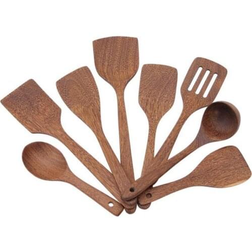 Kitchen Natural Wood Tableware Spoon Wooden Shovel Cooking Spoon Spatula Kitchen Utensils Tool Reusable Various Styles