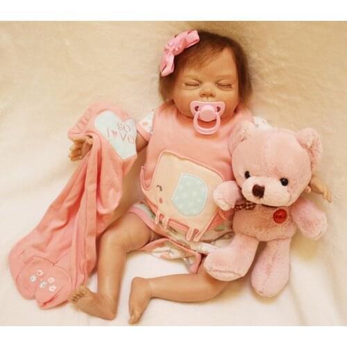 55cm Real Rebron Babies Boneca Silicone Reborn Baby Dolls with Clothes Cute Newborn-Baby-Doll Educational Toys Children