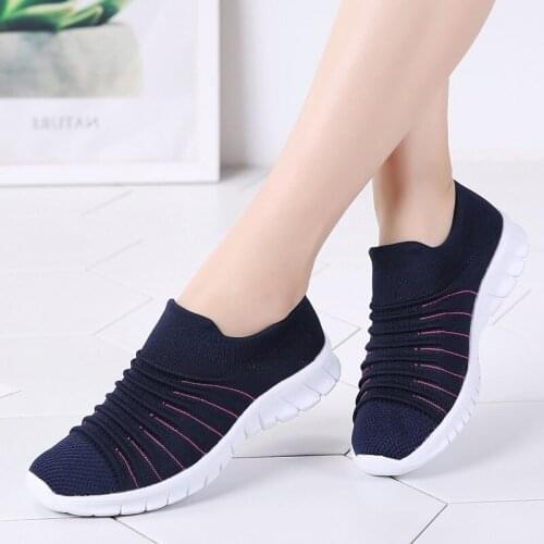 Summer Casual Socks Shoes For Women 2020 Fashion Woman Flats Slip On Lightweight Breathable Sneakers Zapatillas Mujer Deportiva
