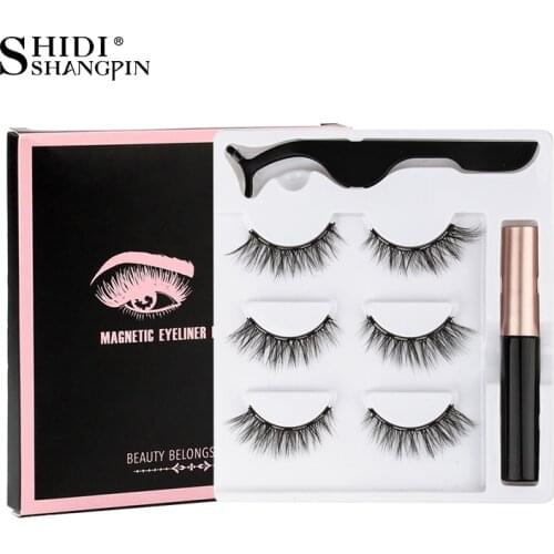 Magnetic Eyelashes 3D Mink Eyelashes Magnetic Eyeliner Magnetic Lashes Short False Lashes Handmade Eyelash Extension Makeup Tool