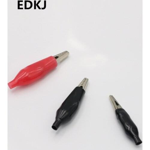 10pcs 28/35/45mm Metal Alligator Clip Crocodile Electrical Clamp for Testing Probe Meter Black and Red with Plastic Boot