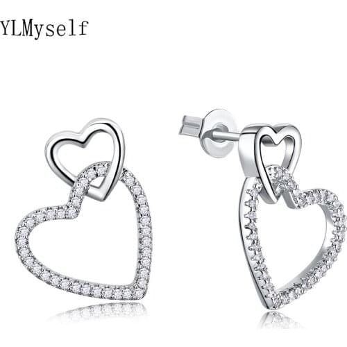 Cute/Romantic gift earrings white crystal lovely jewelry statement jewellery fast shipping heart drop earring