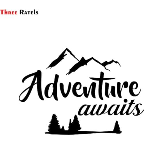 Three Ratels FTZ-96# 2pcs Adventure Awaits Sticker Wall Window Auto Motorcycle Sticker Decal