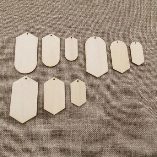 Unfinished Blank Geometric Hexagon Wood Shape Cutouts Plywood For DIY Jewerly Project Making