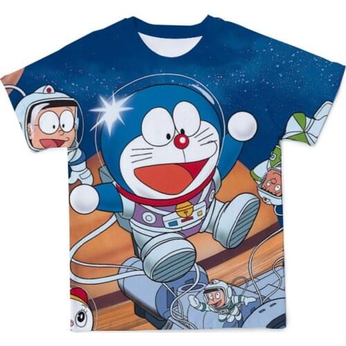 2021 New Doraemon Printed Fashion O-neck Childrens 3D T-shirt, Japanese Anime Boy And Girl Kids T-shirt, Babys Cartoon Tops
