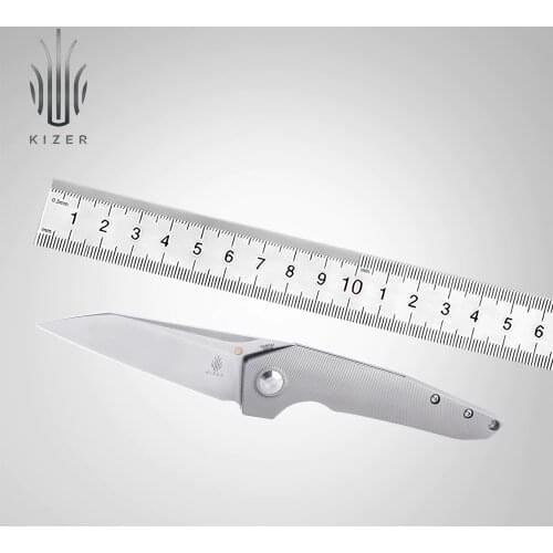 Kizer Hunting Knife KI4565A1 VK1-FL 2021 New S35VN Steel Blade Flipper Knife with 3D Titanium Pocket Clip Outdoor Camping Tools