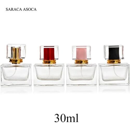Wholesale Retail 30ml High-grade Crystal Empty Spray Perfume Bottles 10pcs/lot Big Capacity Clear Color Travel Glass Bottles