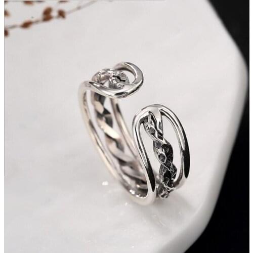 Authentic 925 Sterling Silver Twisted Pave Open Ring for Women Jewelry