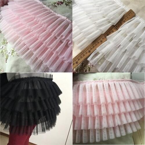 3 Meters Pleated lace ribbon Bubble Skirt Ruffle Mesh Lace Lace trimmings for sewing Patchwork lace material