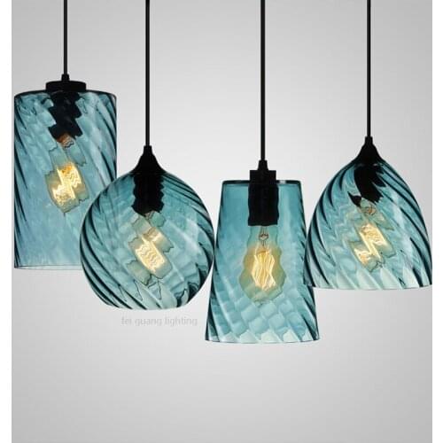 American restaurant pendant lamp dining room personality creative bar lamp single head pendant lamp color glass pendant lights