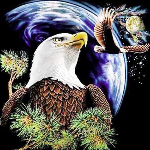 Full diamond painting eagle embroidery mosaic diamond dotz stickers birds rhinestone picture puzzle toy drawing wall decor frog
